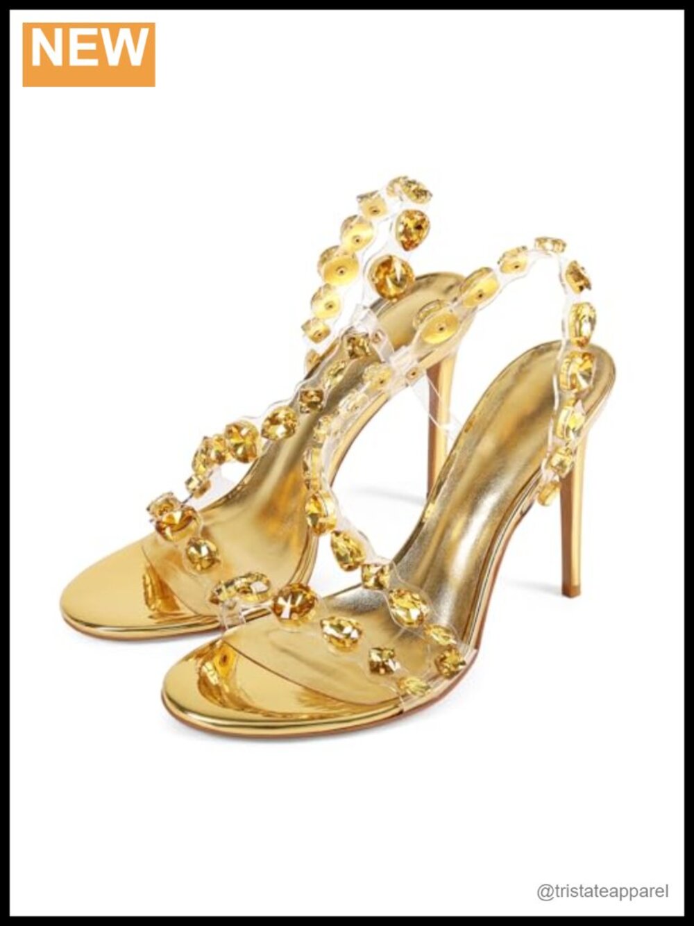 Rhinestone High Heel Sandals Open Toe Stiletto Clear Dress Heels